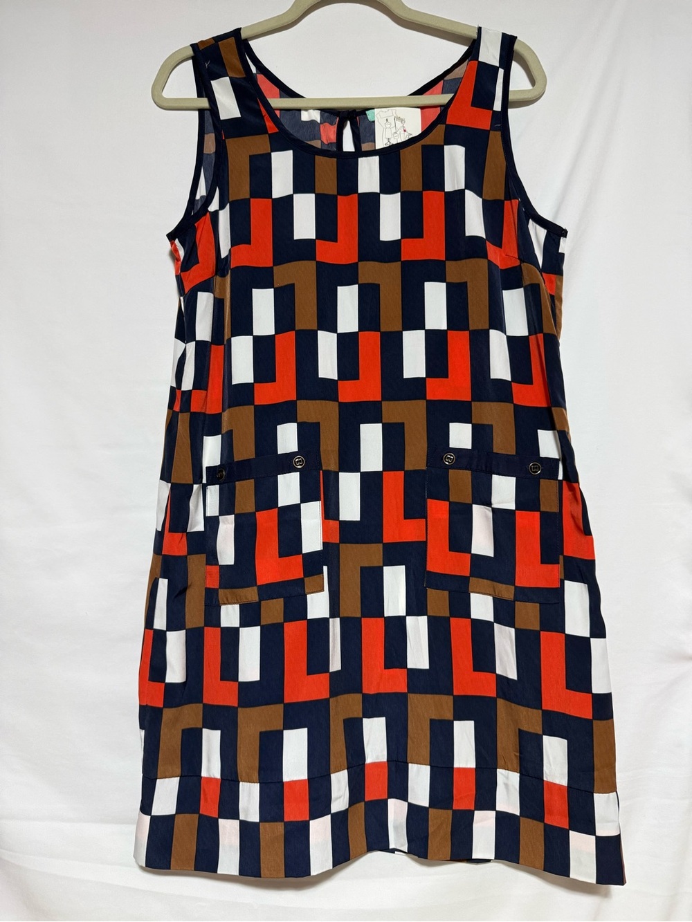 Karlie Retro Block Sheath Dress, Sz L, NWT